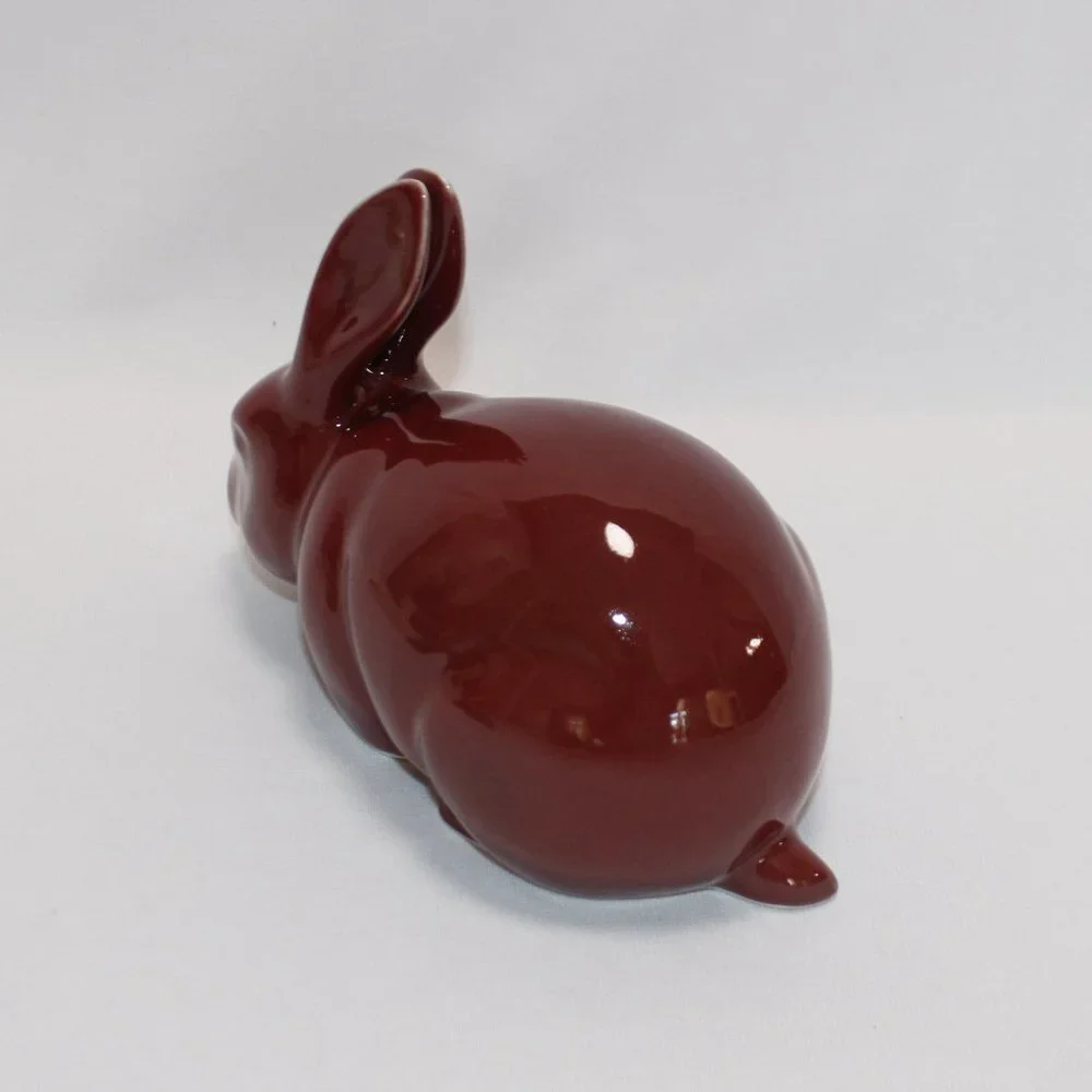 Burgundy Ceramic Decorative Bunny